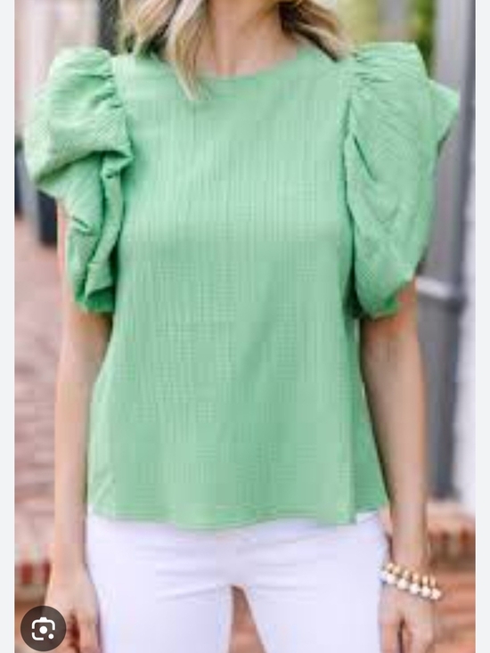 THML Tops - THML Mint/Lime Green Puff Sleeve Blouse. Size XS